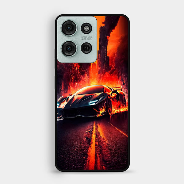 Motorola Moto G75 - Racing Design 1 - Premium Metal Printed Soft Bumper Shock Proof Case