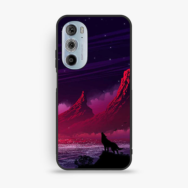 Motorola Edge 30 Pro - Wolf Design 7 - Premium Metal Printed Soft Bumper Shock Proof Case