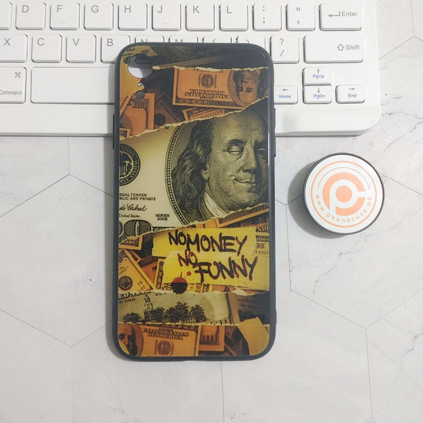 iPhone XR - Dollar Design 1  - Premium Printed Glass soft Bumper shock Proof Case  CS-25648