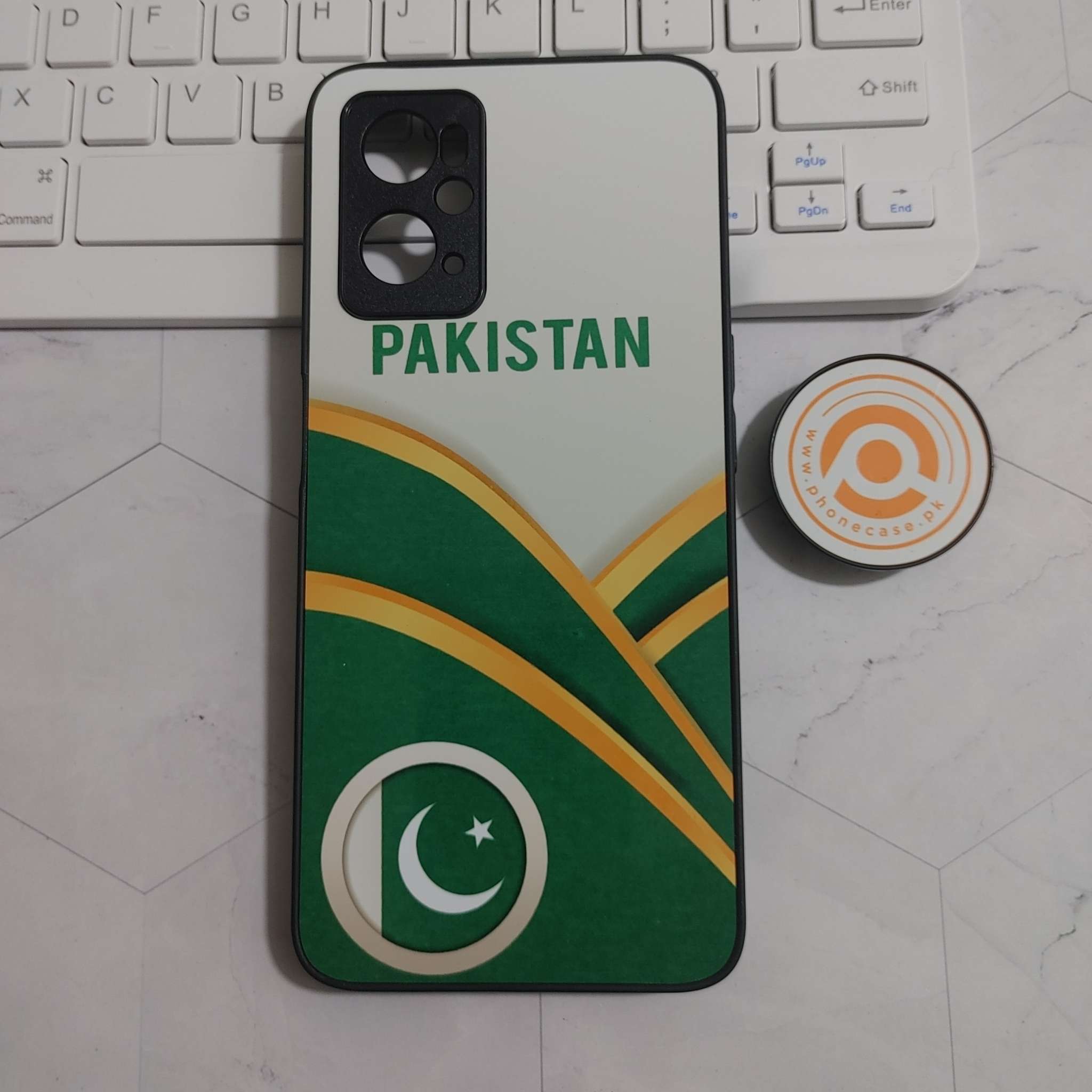 Oppo A36/A76/A96 - Pakistani Flag Design 1 - Premium Printed Glass soft Bumper shock Proof Case CS-23886