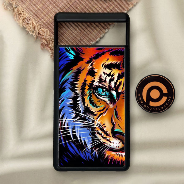 Google Pixel 6 - Tiger Art - Premium Metal Printed Soft Bumper Shock Proof Case