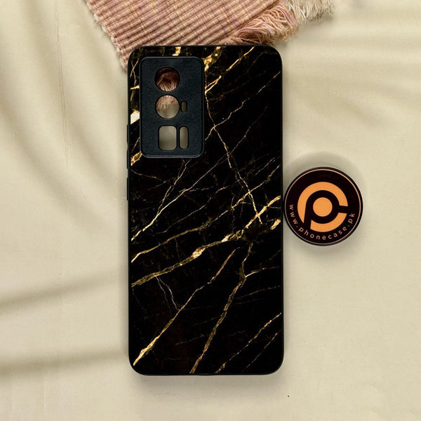 Xiaomi Redmi K60 Pro - Black Marble Design 7 - Premium Metal Printed Soft Bumper Shock Proof Case