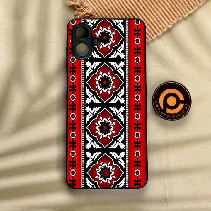 Samsung Galaxy A07 - Ajrak Design 1 - Premium Metal Printed Soft Bumper Shock Proof Case