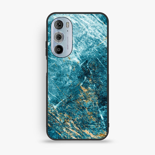 Motorola Edge 30 Pro - Blue 2.0 Design 10 - Premium Metal Printed Soft Bumper Shock Proof Case