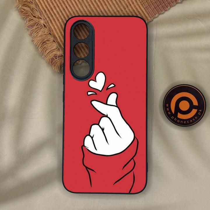 Vivo V70 FE - Finger Heart Bts - Premium Metal Printed Soft Bumper Shock Proof Case