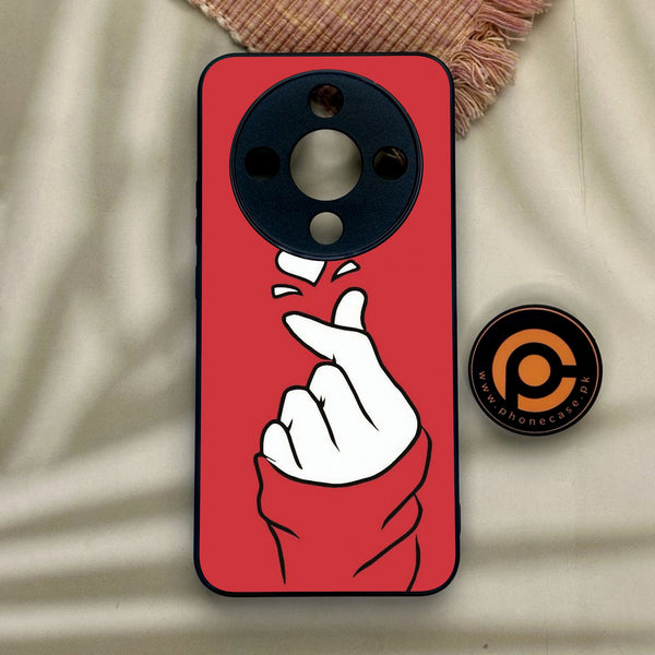 Honor x9d - Finger Heart Bts - Premium Metal Printed Soft Bumper Shock Proof Case