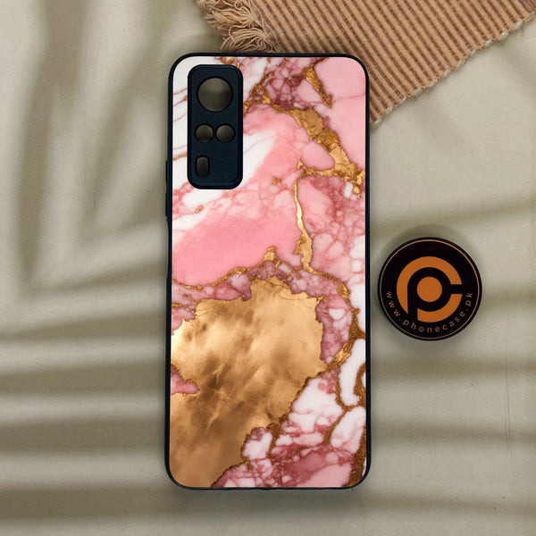 Vivo Y53s 4G - Pink Marble 2.0 Design 7 - Premium Metal Printed Soft Bumper Shock Proof Case