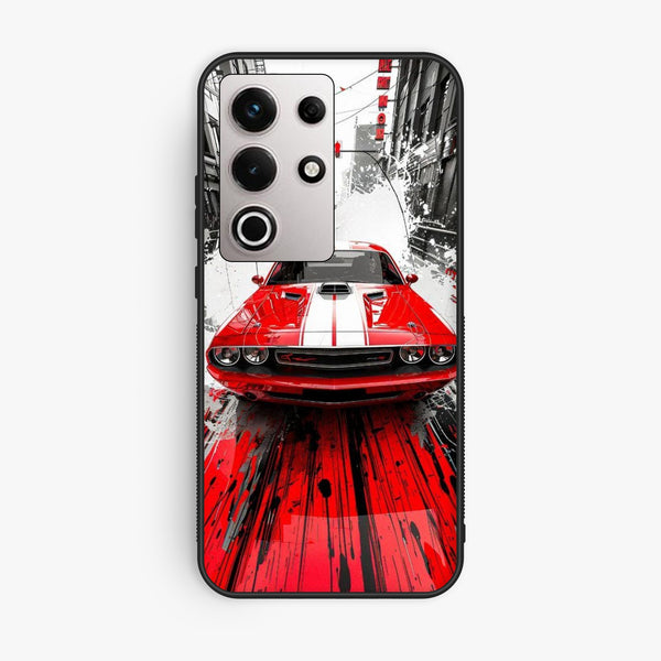 Itel S25 Ultra - Red Muscle Car Thrill - Premium Metal Printed Soft Bumper Shock Proof Case