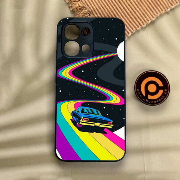 Oppo A6 Pro - Drive To The Moon - Premium Metal Printed Soft Bumper Shock Proof Case