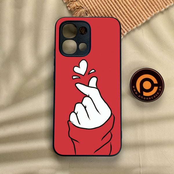 Oppo A6 Pro - Finger Heart Bts - Premium Metal Printed Soft Bumper Shock Proof Case