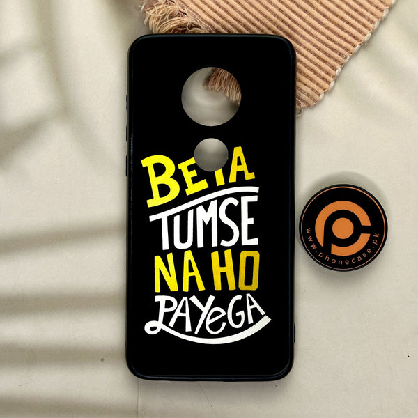 Motorola Moto G7 - Beta Tum Se Na Ho - Premium Metal Printed Soft Bumper Shock Proof Case
