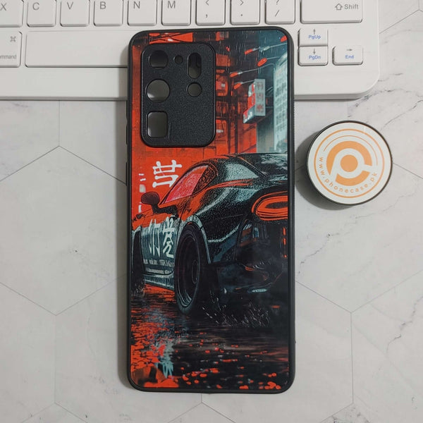 Samsung Galaxy S20 Ultra  Tokyo Dark Night Racing Car Premium Printed Glass soft Bumper shock Proof Case  CS-24010