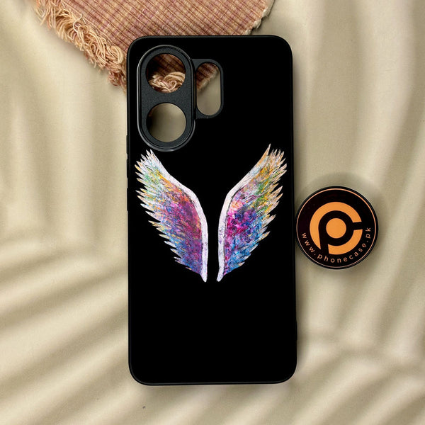 Vivo V60 - Angel Wings Design 3 - Premium Metal Printed Soft Bumper Shock Proof Case