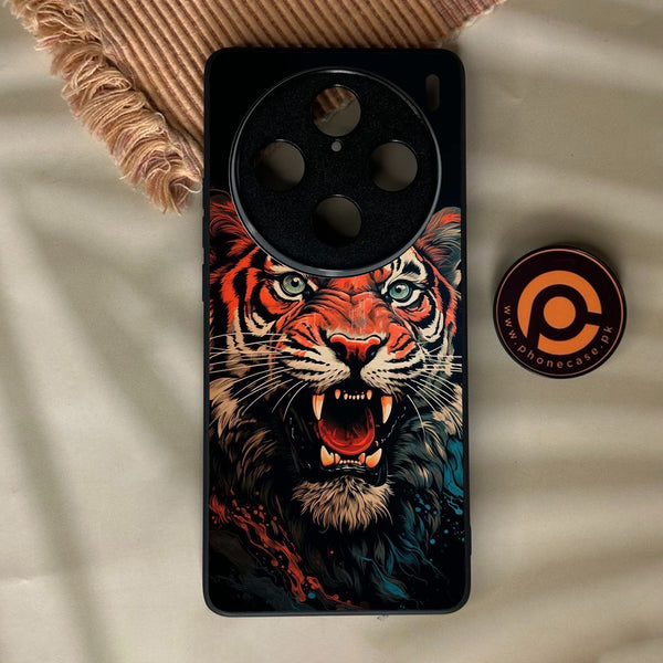 Vivo x100 Pro - Tiger 2.0 Design 3 - Premium Metal Printed Soft Bumper Shock Proof Case