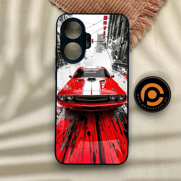 Xiaomi Redmi Turbo 4 Pro - Red Muscle Car Thrill - Premium Metal Printed Soft Bumper Shock Proof Case