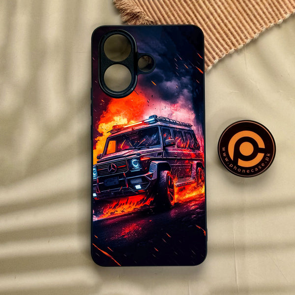 Vivo V60 Lite  - Racing Design 2 - Premium Metal Printed Soft Bumper Shock Proof Case