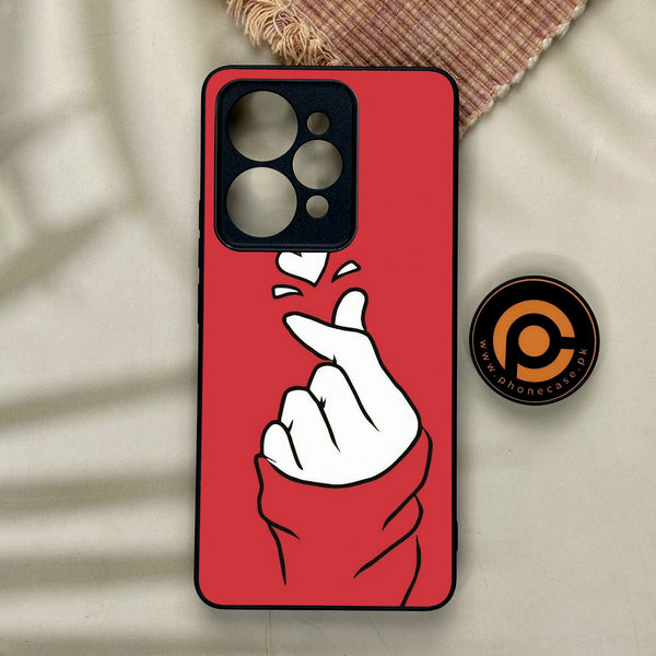 Realme 15 Pro - Finger Heart Bts - Premium Metal Printed Soft Bumper Shock Proof Case