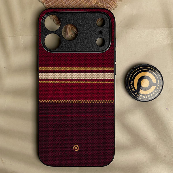 Iphone 18 Pro Max - Classic Weave Design 30 - Premium Metal Printed Soft Bumper Shock Proof Case