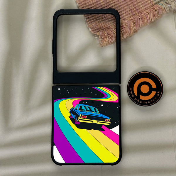 Motorola Razr 50 - Drive To The Moon - Premium Metal Printed Soft Bumper Shock Proof Case