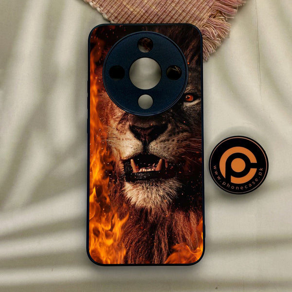 Honor x9d - Tiger Design 2 - Premium Metal Printed Soft Bumper Shock Proof Case