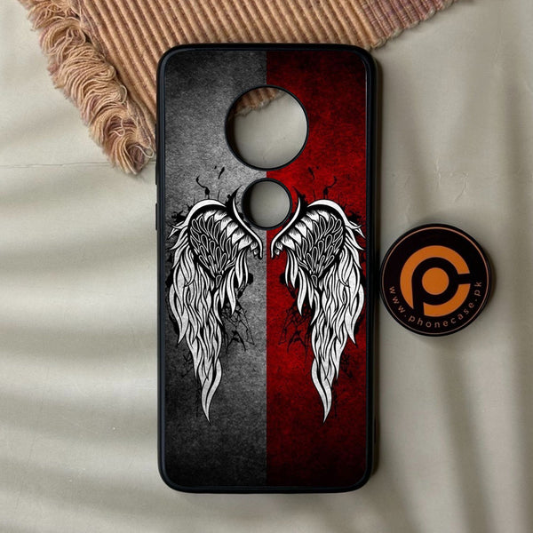 Motorola Moto G7 Plus - Angel Wings Design 2 - Premium Metal Printed Soft Bumper Shock Proof Case