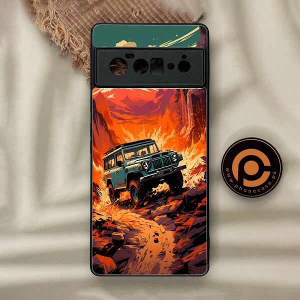 Google Pixel 6 Pro - Jeep Offroad - Premium Metal Printed Soft Bumper Shock Proof Case