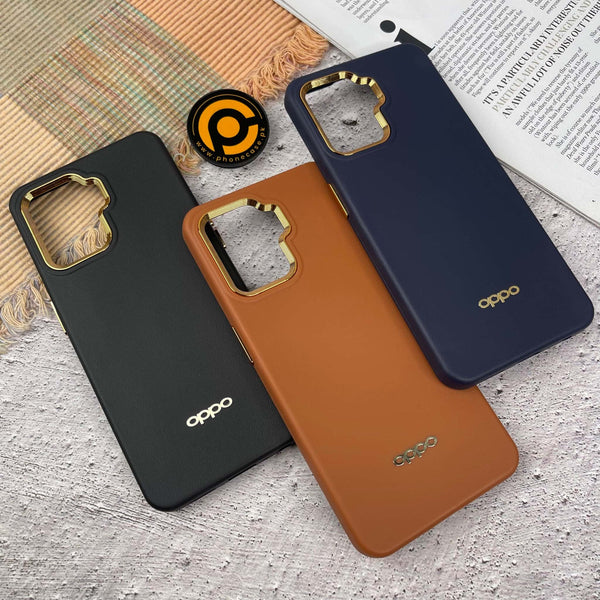 Oppo F19 Pro/ A94/ Reno 5 Lite Premium Dual layer Leather Feel Electroplated Case