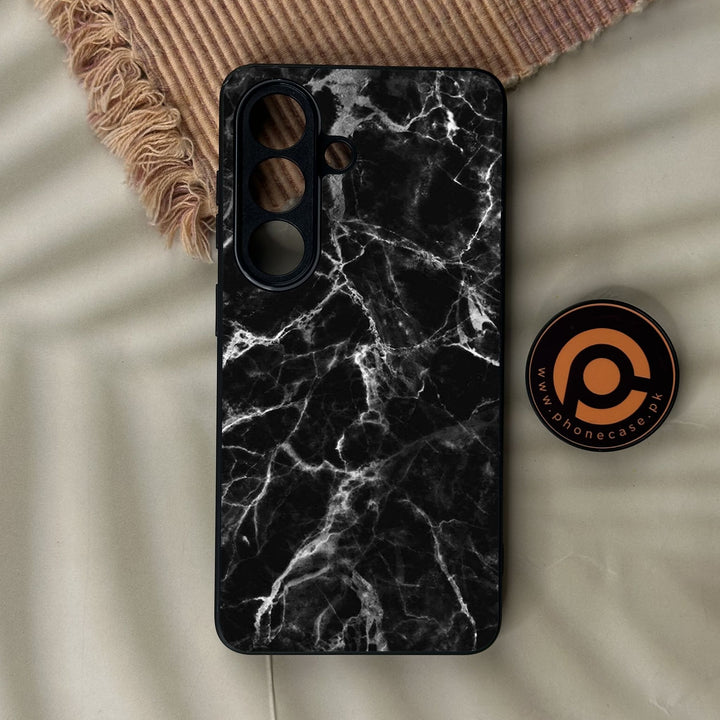 Samsung Galaxy S26 - Black Marble Design 4 - Premium Metal Printed Soft Bumper Shock Proof Case