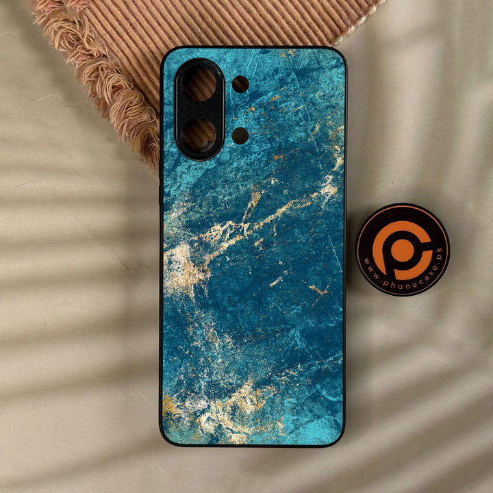 Vivo Y11d - Blue 2.0 Design 9 - Premium Metal Printed Soft Bumper Shock Proof Case