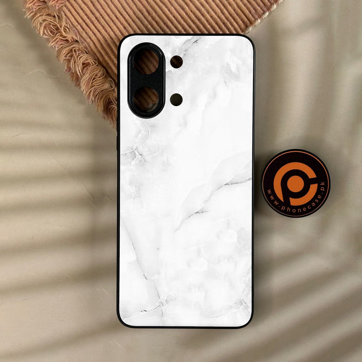 Vivo Y11d - White Design 5 - Premium Metal Printed Soft Bumper Shock Proof Case