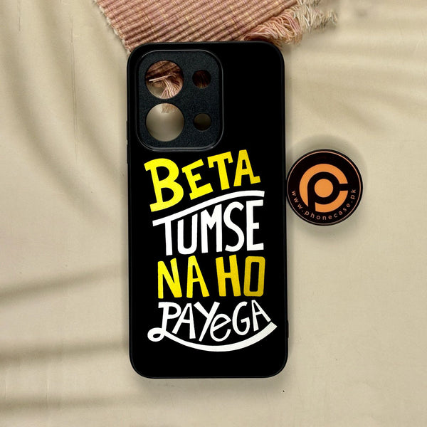 Xiaomi Redmi 15C - Beta Tum Se Na Ho - Premium Metal Printed Soft Bumper Shock Proof Case
