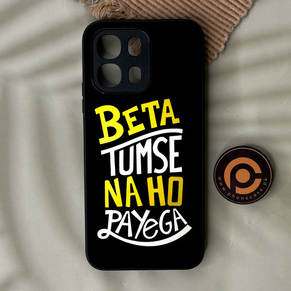 Oppo A6x - Beta Tum Se Na Ho - Premium Metal Printed Soft Bumper Shock Proof Case