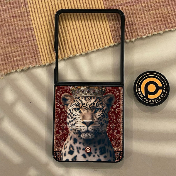 Samsung Galaxy Z Flip 8 - Leopard - Premium Metal Printed Soft Bumper Shock Proof Case