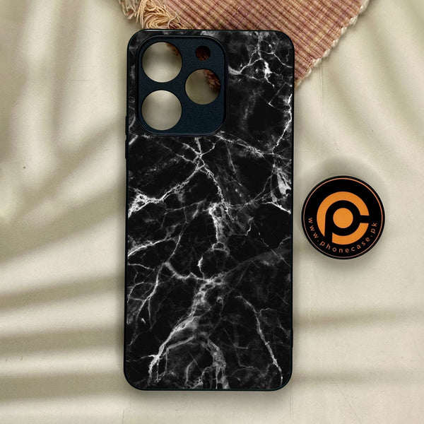 Realme Note 70 - Black Marble Design 4 - Premium Metal Printed Soft Bumper Shock Proof Case