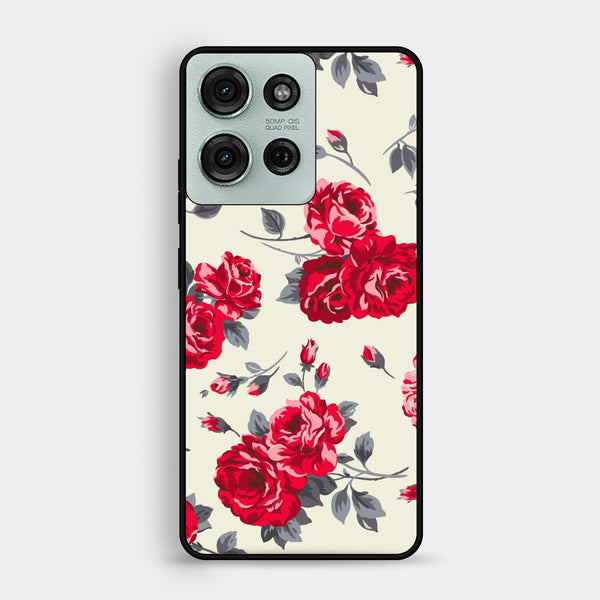 Motorola Moto G75 - Floral Series Design 8 - Premium Metal Printed Soft Bumper Shock Proof Case