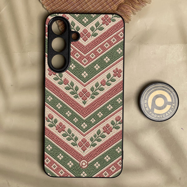 Samsung Galaxy S26 Fe - Classic Weave Design 17 - Premium Metal Printed Soft Bumper Shock Proof Case