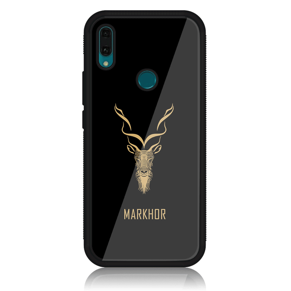 Huawei Y9 (2019)- Markhor Design 3 - Premium Printed Glass soft Bumper shock Proof Case CS-14719