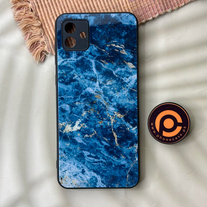 Samsung Galaxy A04 - Blue Marble Design 4 - Premium Printed Glass soft Bumper shock Proof Case CS-42889