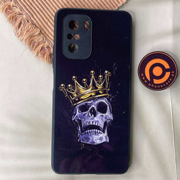 Xiaomi Redmi K40 Pro - King Skull- Premium Printed Metal soft Bumper shock Proof Case CS-43252
