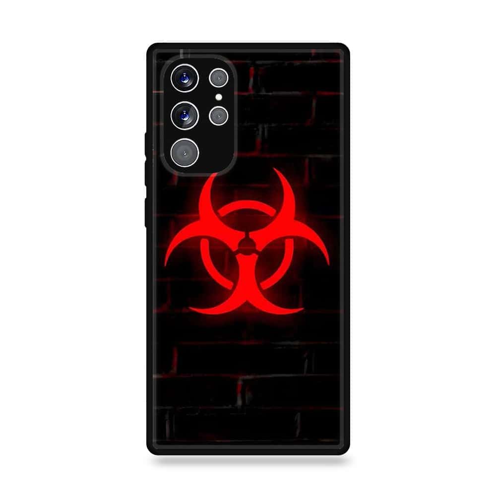 Samsung Galaxy S22 Ultra - Biohazard Sign- Premium Printed Glass soft Bumper shock Proof Case