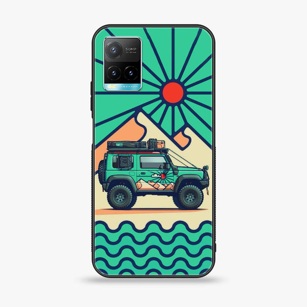 Vivo Y21 4G/ Y33s/ Y21s/ Y21A/ Y21T/Y33T- Suzuki Jimny Design - Premium Printed Glass soft Bumper Shock Proof Case  CS-26171
