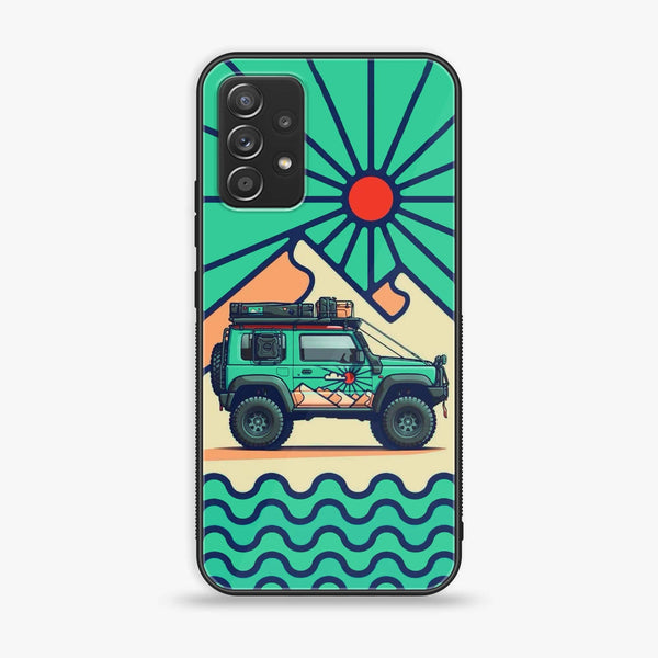 Samsung Galaxy A73 - Suzuki Jimny Design - Premium Printed Glass soft Bumper Shock Proof Case