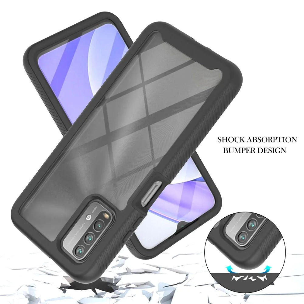 Redmi Note 9 4G / Poco M3 Branded New Hybrid Bumper Shock proof Case With Ultra Clear Back
