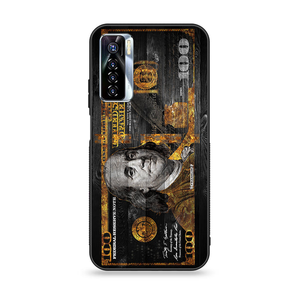 Tecno Camon 17 Pro - Dollar Design 2 - Premium Printed Glass soft Bumper shock Proof Case CS-17542