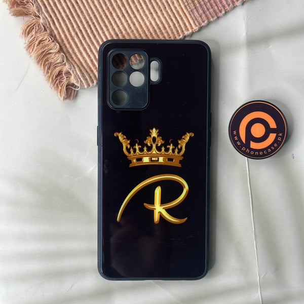 Oppo F19 Pro - King Alphabet R - Soft Bumper shock Proof Glass  Case CS-43473