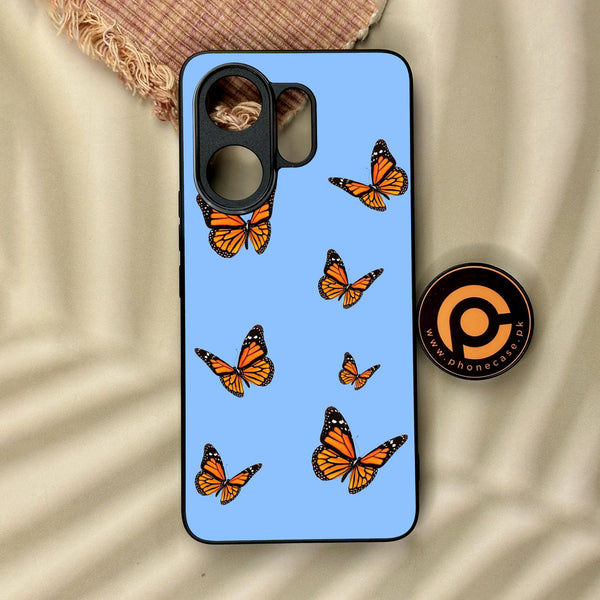 Vivo V60 - Butterflies Design 3 - Premium Metal Printed Soft Bumper Shock Proof Case