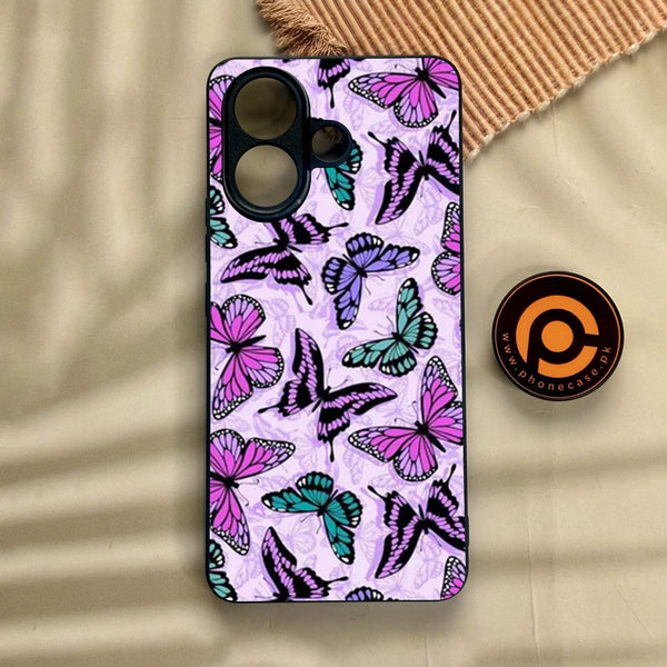 Vivo V60 Lite  - Butterflies Design 10 - Premium Metal Printed Soft Bumper Shock Proof Case