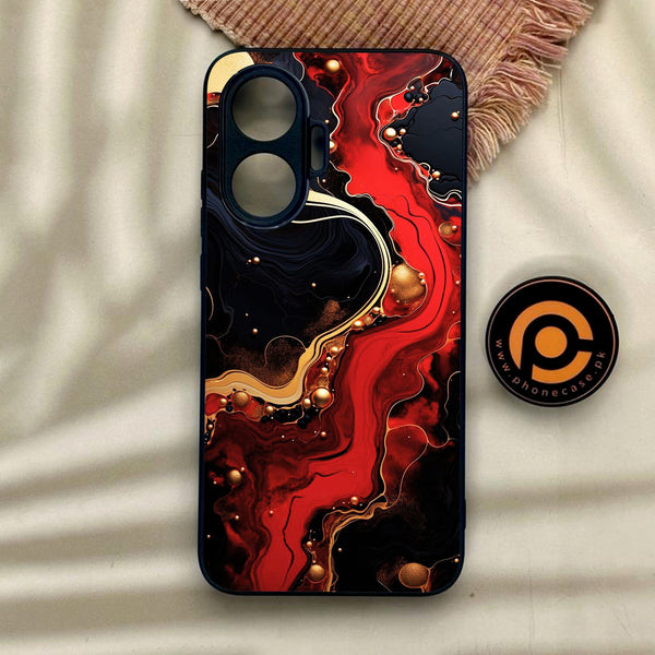 Xiaomi Redmi Turbo 4 Pro - Red Gold Marble - Premium Metal Printed Soft Bumper Shock Proof Case