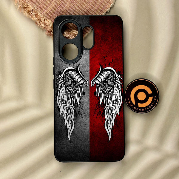 Vivo V60 - Angel Wings Design 2 - Premium Metal Printed Soft Bumper Shock Proof Case