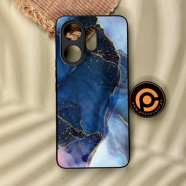 Vivo V60 - Blue Marble Design 7 - Premium Metal Printed Soft Bumper Shock Proof Case
